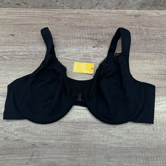 DELIMIRA Bra Womens Size 46C Black Front Closure Unlined Underwire Lace W657A - Picture 1 of 8